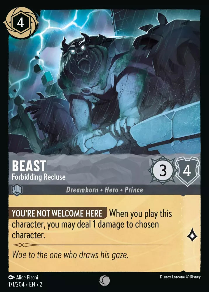 Lorcana Rise of the Floodborn 171/204 Beast Forbidding Recluse Foil