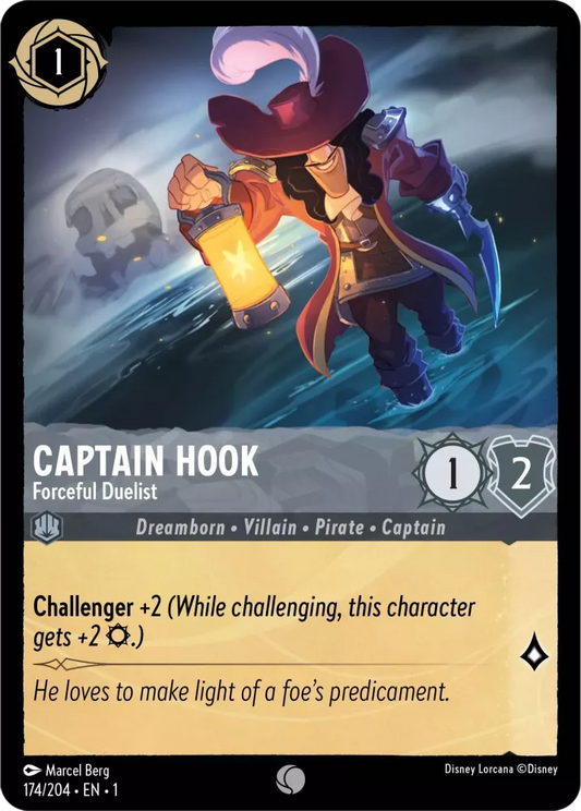 Lorcana The First Chapter 174/204 Captain Hook Forceful Duelist