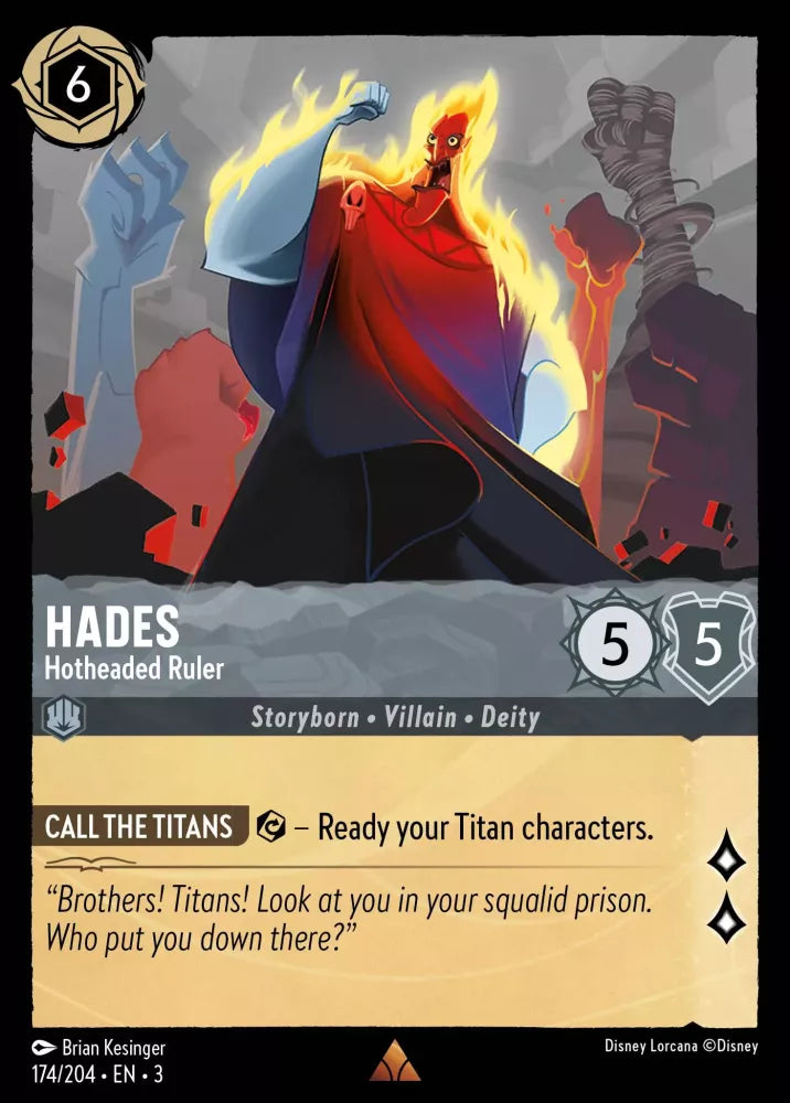 Lorcana Into the Inklands 174/204 Hades Hotheaded Ruler Foil