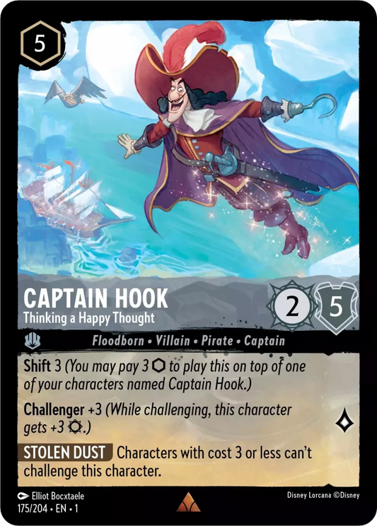 Lorcana The First Chapter 175/204 Captain Hook Thinking a Happy Thought