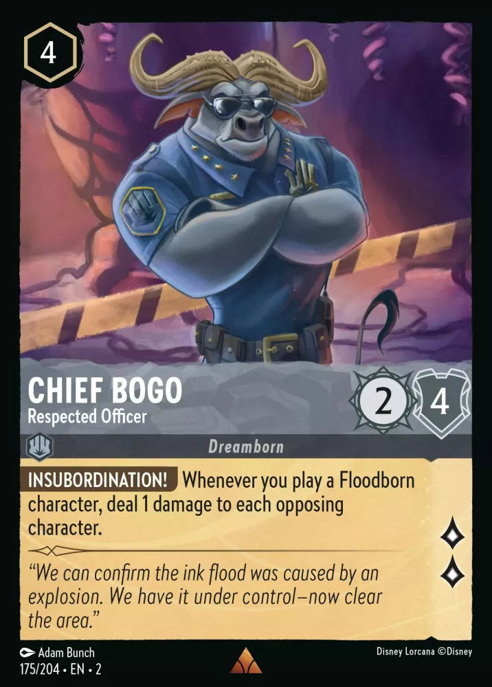 Lorcana Rise of the Floodborn 175/204 Chief Bogo Respected Officer Foil