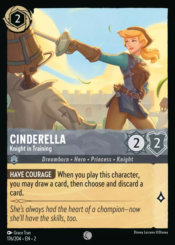 Lorcana Rise of the Floodborn 176/204 Cinderella Knight in Training Foil