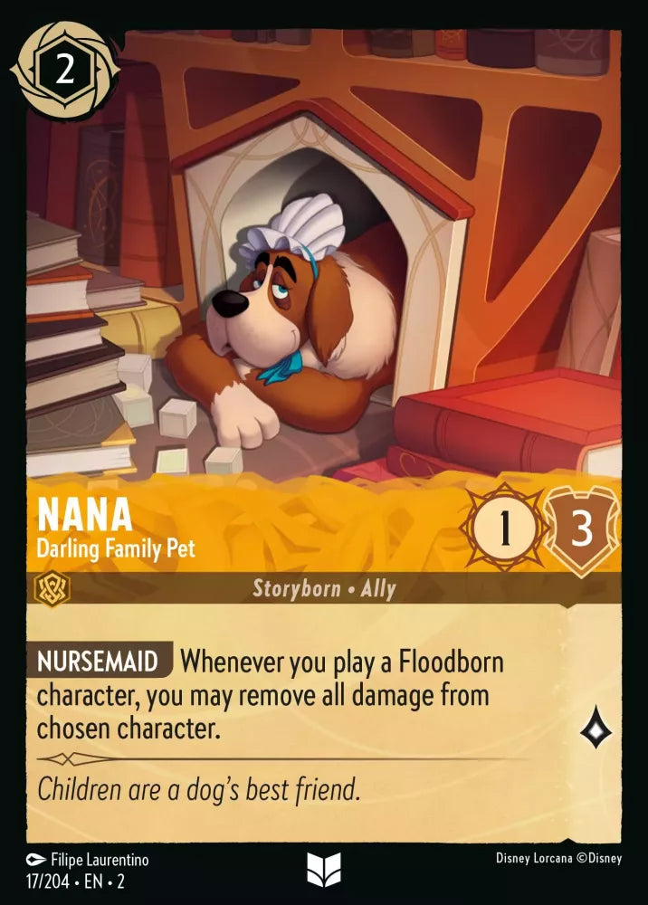 Lorcana Rise of the Floodborn 017/204 Nana Darling Family Pet Foil