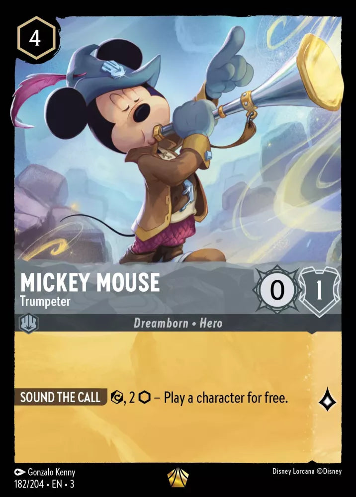 Lorcana Into the Inklands 182/204 Mickey Mouse Trumpeter Foil