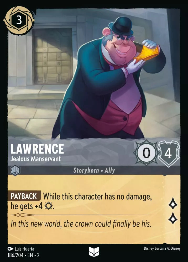 Lorcana Rise of the Floodborn 186/204 Lawrence Jealous Manservant
