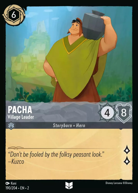 Lorcana Rise of the Floodborn 190/204 Pacha Village Leader Foil