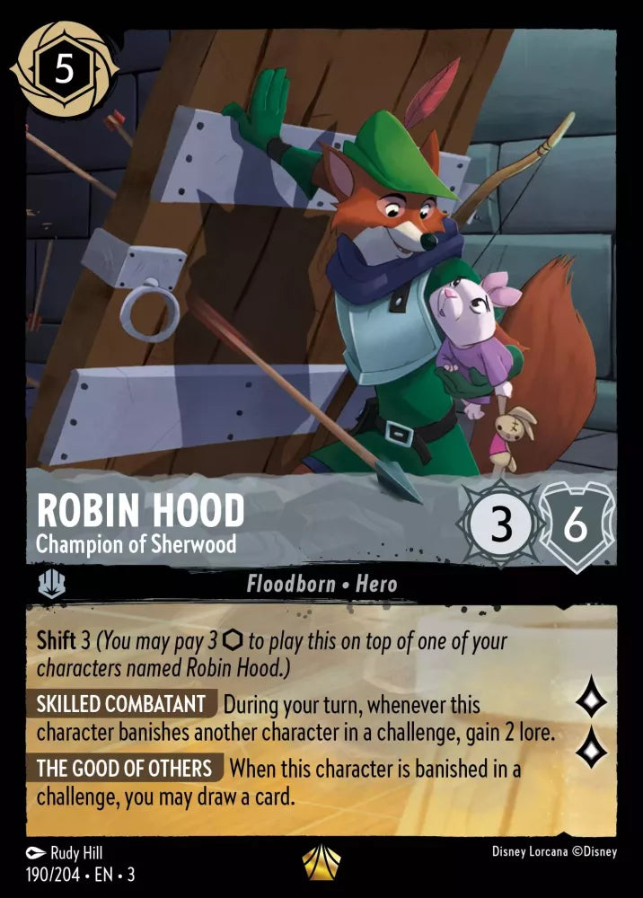 Lorcana Into the Inklands 190/204 Robin Hood Champion of Sherwood Foil