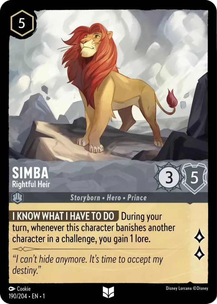 Lorcana The First Chapter 190/204 Simba Rightful Heir Foil