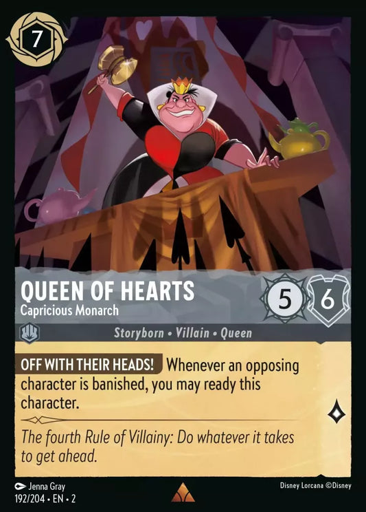 Lorcana Rise of the Floodborn 192/204 Queen of Hearts Capricious Monarch Foil