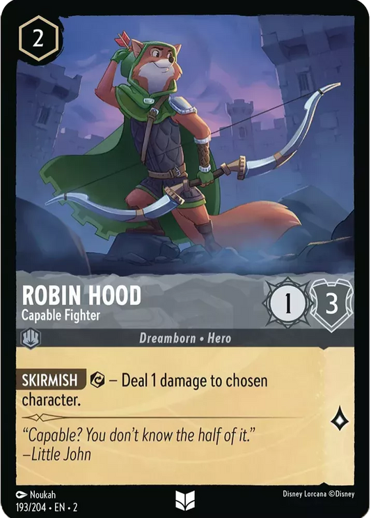 Lorcana Rise of the Floodborn 193/204 Robin Hood Capable Fighter