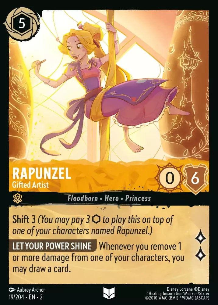 Lorcana Rise of the Floodborn 019/204 Rapunzel Gifted Artist