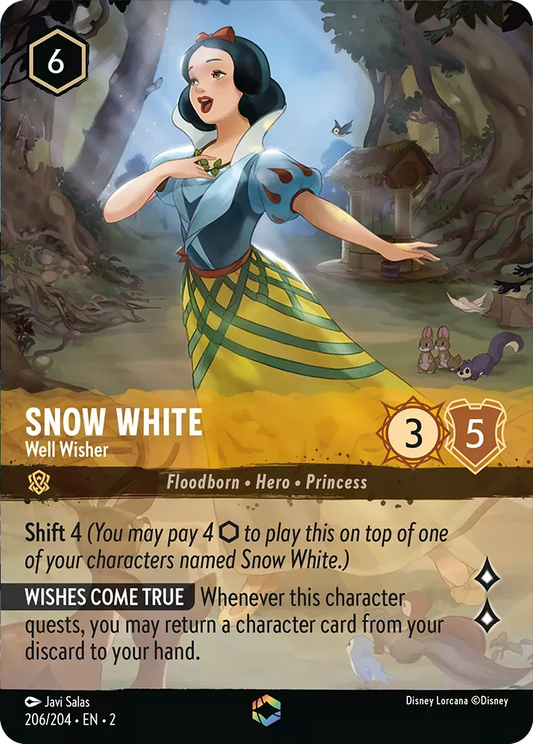 Lorcana Rise of the Floodborn 206/204 Snow White Well Wisher Enchanted Rare