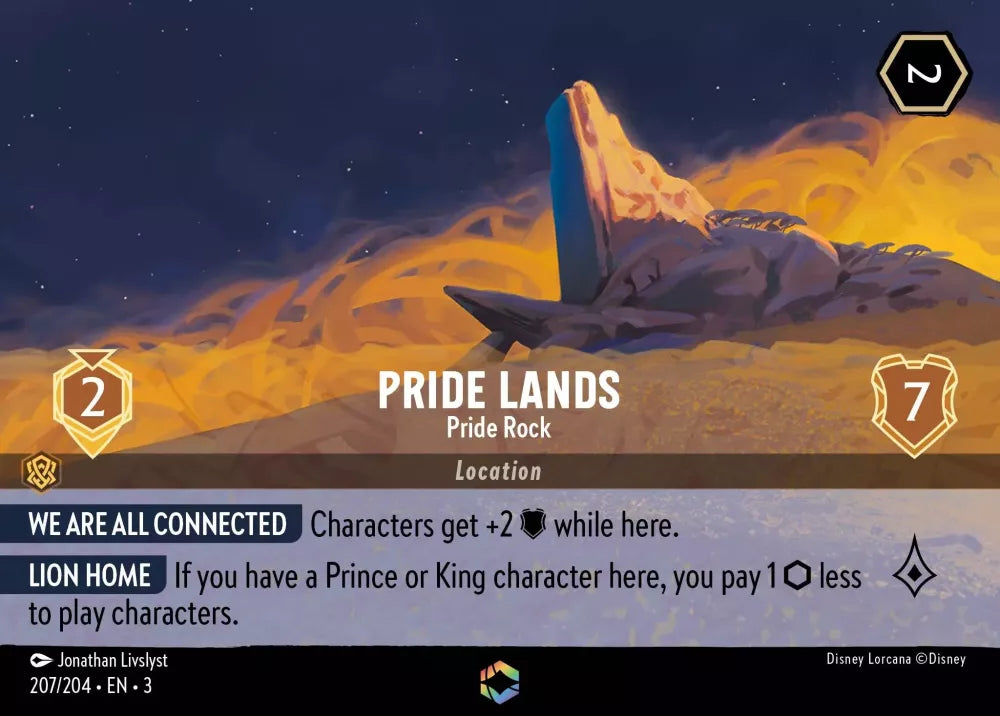 Lorcana Into the Inklands 207/204 Pride Lands Pride Rock Enchanted Rare