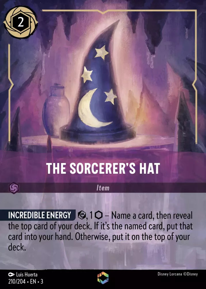 Lorcana Into the Inklands 210/204 The Sorcerer's Hat Enchanted Rare