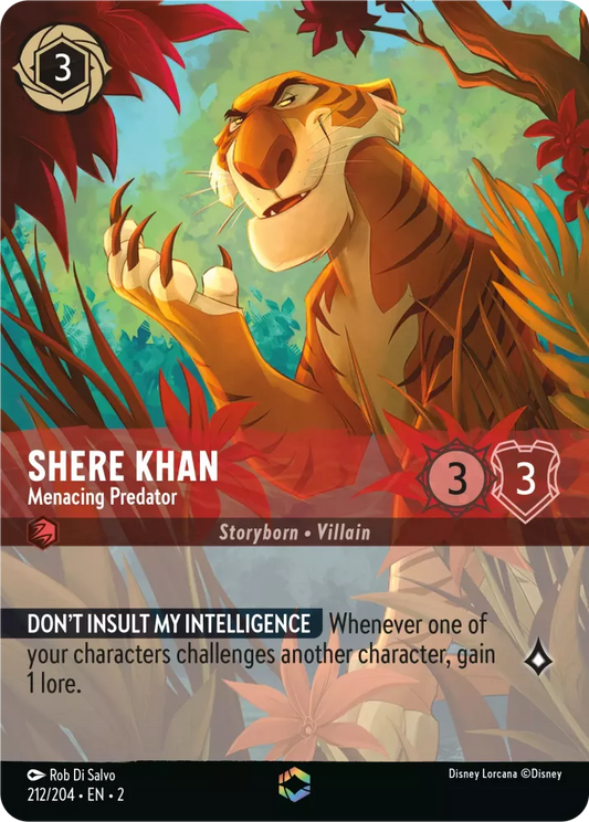 Lorcana Rise of the Floodborn 212/204 Shere Khan Menacing Predator Enchanted Rare