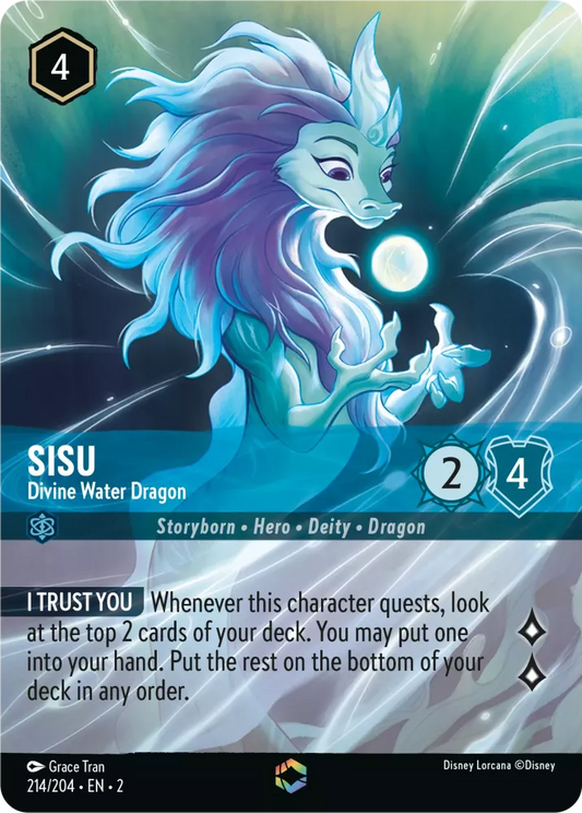 Lorcana Rise of the Floodborn 214/204 Sisu Divine Water Dragon Enchanted Rare
