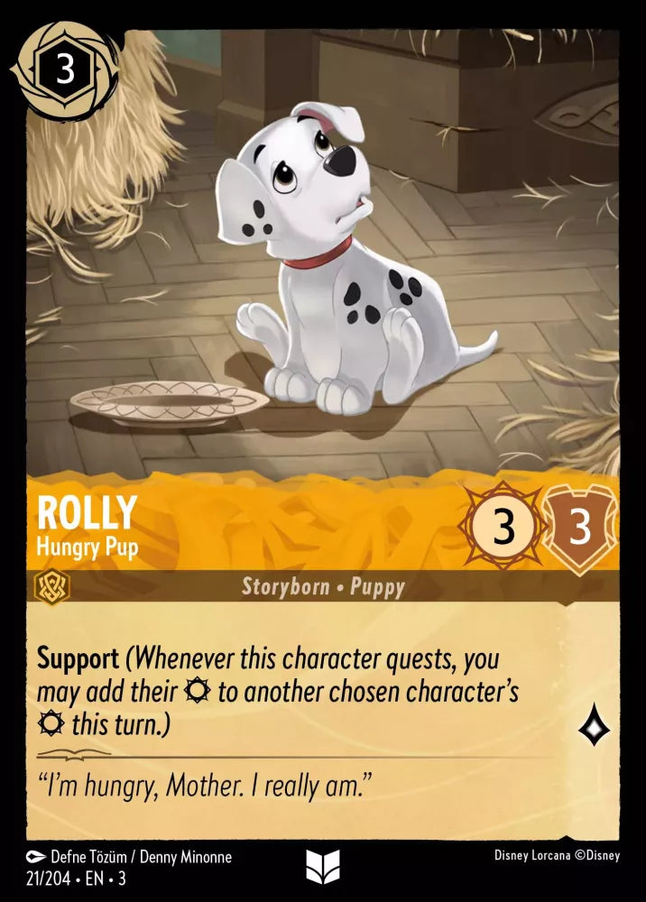 Lorcana Into the Inklands 021/204 Rolly Hungry Pup Foil