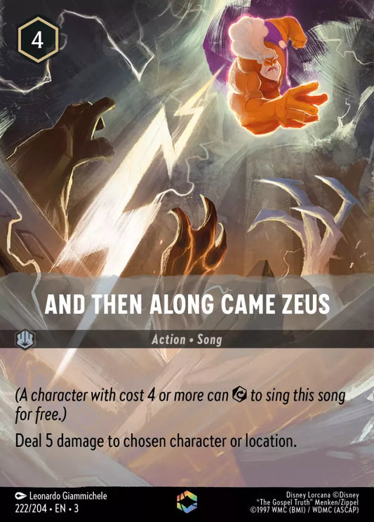 Lorcana Into the Inklands 222/204 And Then Along Came Zeus Enchanted Rare