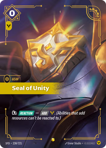 Riftbound Spiritforged 238/221 Seal of Unity (Showcase)