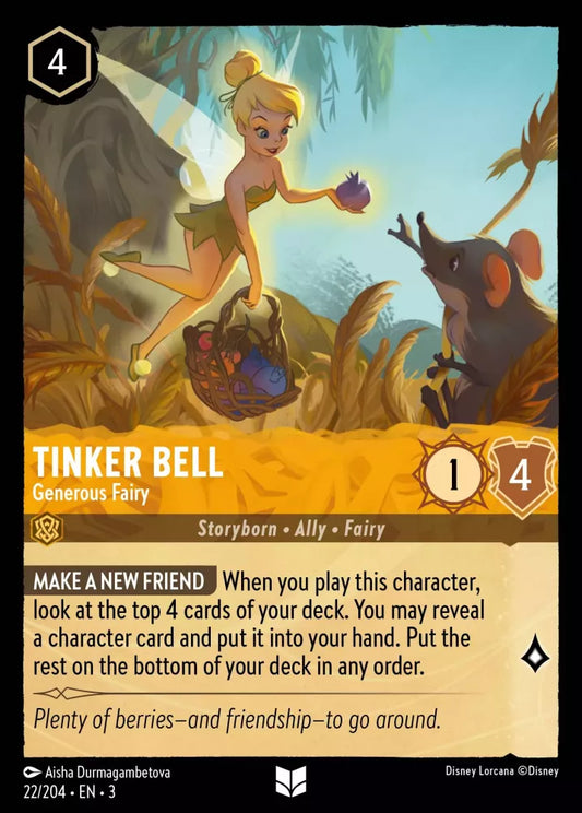 Lorcana Into the Inklands 022/204 Tinker Bell Generous Fairy