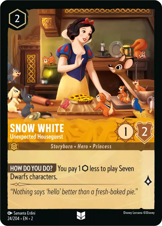 Lorcana Rise of the Floodborn 024/204 Snow White Unexpected Houseguest Foil