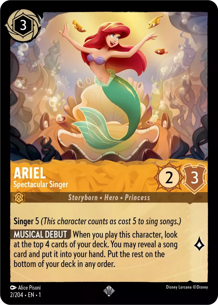 Lorcana The First Chapter 002/204 Ariel Spectacular Singer Foil