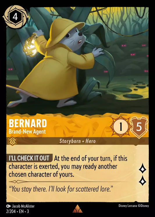 Lorcana Into the Inklands 002/204 Bernard Brand-New Agent