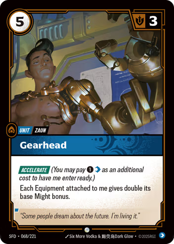 Riftbound Spiritforged 068/221 Gearhead Foil