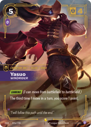 Riftbound Origins 205a/298 Yasuo Windrider (Showcase)