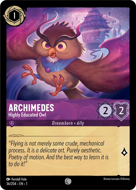 Lorcana The First Chapter 036/204 Archimedes Highly Educated Owl