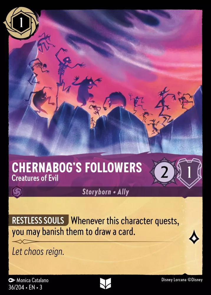 Lorcana Into the Inklands 036/204 Chernabog's Followers Creatures of Evil Foil