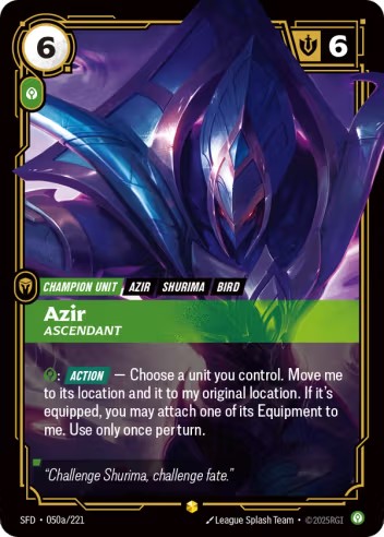 Riftbound Spiritforged 050a/221 Azir Ascendant (Showcase)