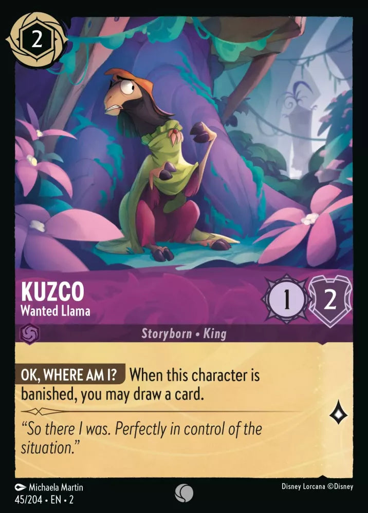 Lorcana Rise of the Floodborn 045/204 Kuzco Wanted Llama Foil