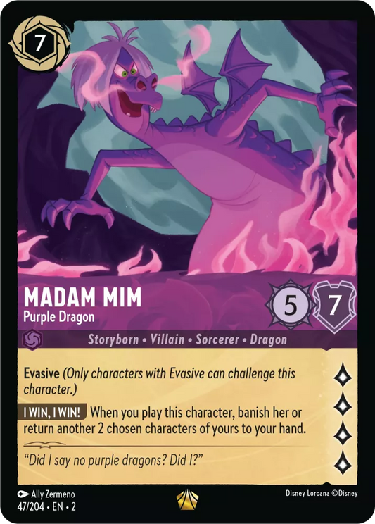 Lorcana Rise of the Floodborn 047/204 Madam Mim Purple Dragon