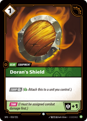 Riftbound Spiritforged 033/221 Doran's Shield Foil