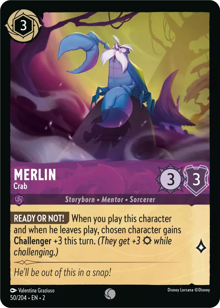 Lorcana Rise of the Floodborn 050/204 Merlin Crab Foil