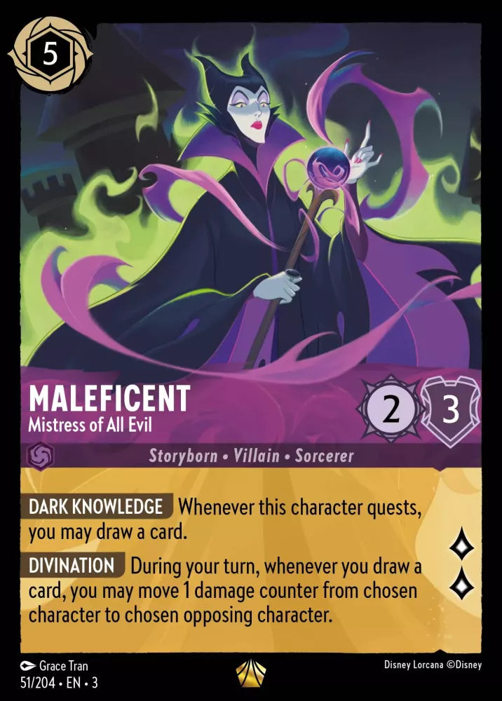 Lorcana Into the Inklands 051/204 Maleficent Mistress of All Evil Foil