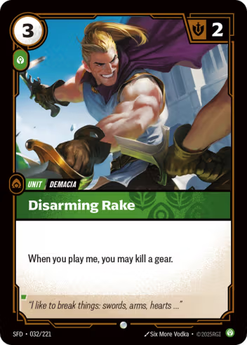 Riftbound Spiritforged 032/221 Disarming Rake Foil