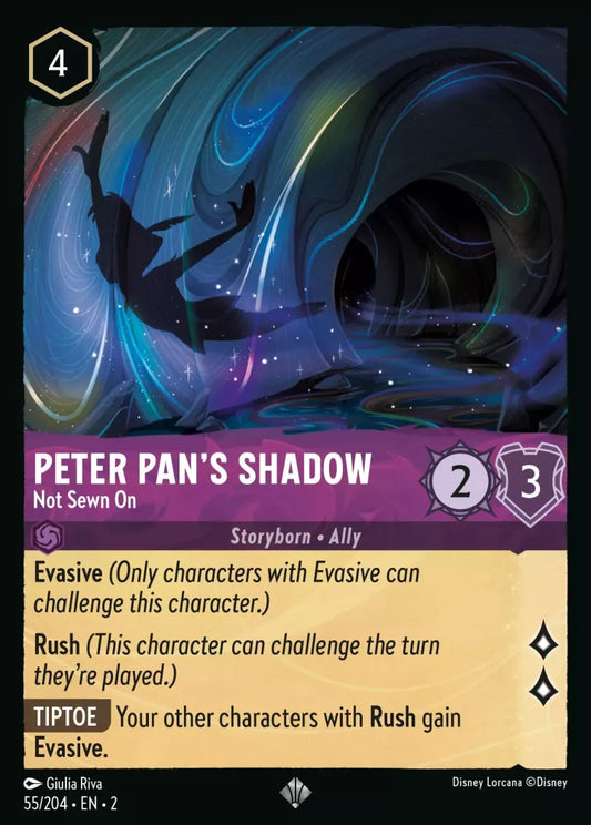 Lorcana Rise of the Floodborn 055/204 Peter Pan's Shadow Not Sewn On