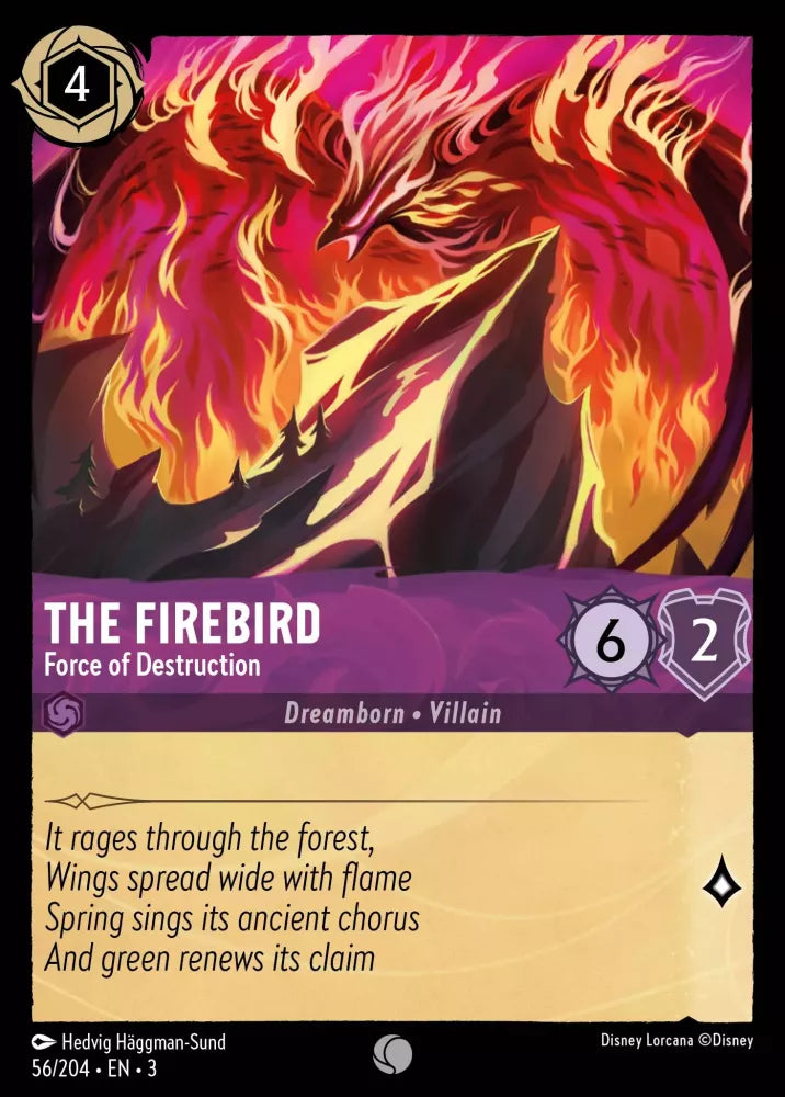 Lorcana Into the Inklands 056/204 The Firebird Force of Destruction Foil