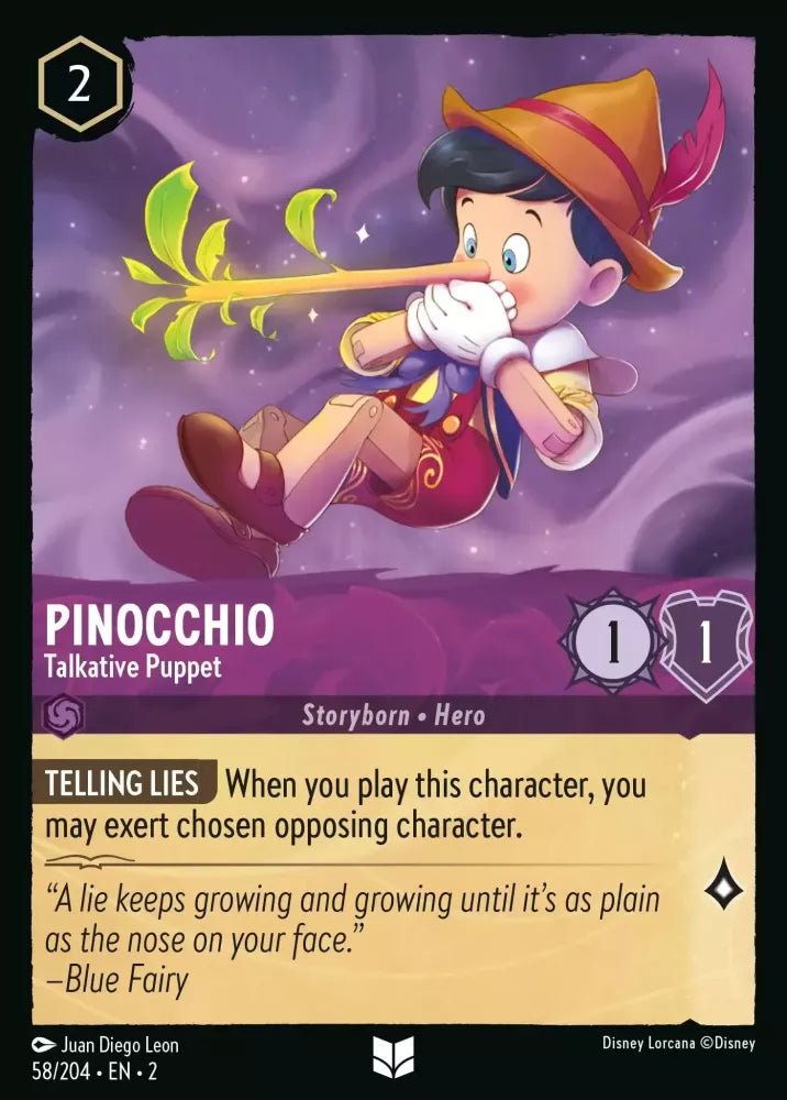 Lorcana Rise of the Floodborn 058/204 Pinocchio Talkative Puppet Foil