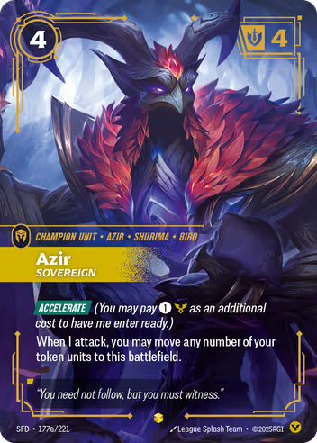 Riftbound Spiritforged 177a/221 Azir Sovereign (Showcase)