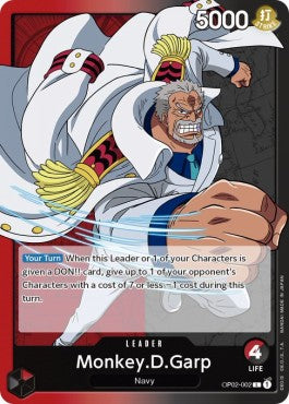 OPTCG Paramount War OP02-002 Monkey.D.Garp (Leader)