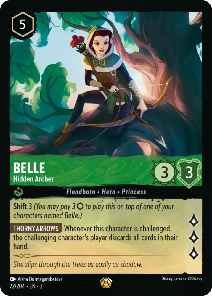 Lorcana Rise of the Floodborn 072/204 Belle Hidden Archer Foil