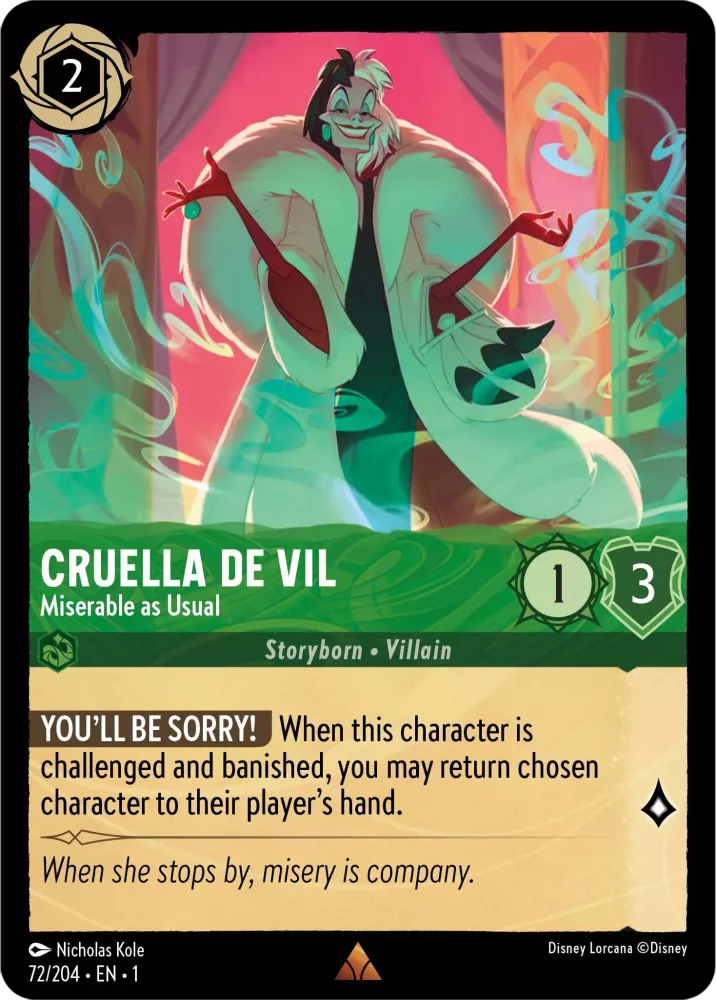 Lorcana The First Chapter 072/204 Cruella De Vil Miserable as Usual