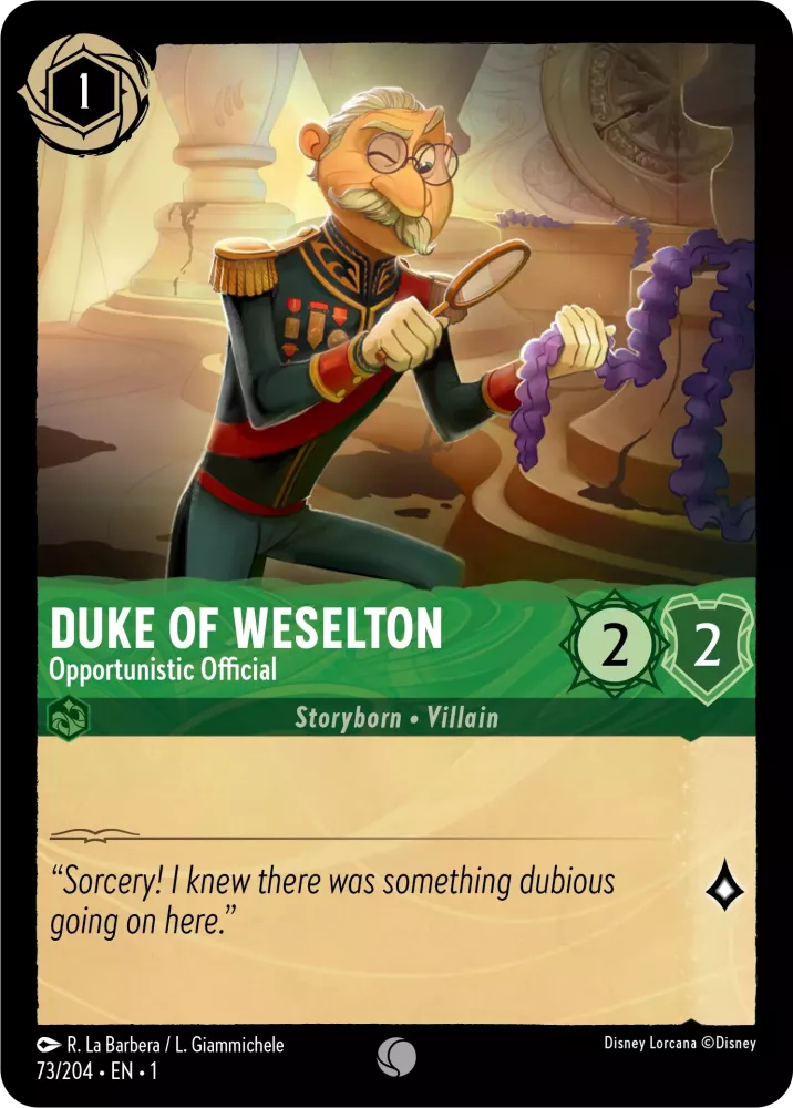 Lorcana The First Chapter 073/204 Duke of Weselton Opportunistic Official