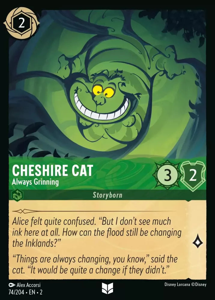 Lorcana Rise of the Floodborn 074/204 Cheshire Cat Always Grinning Foil