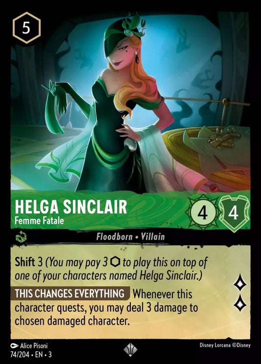 Lorcana Into the Inklands 074/204 Helga Sinclair Femme Fatale