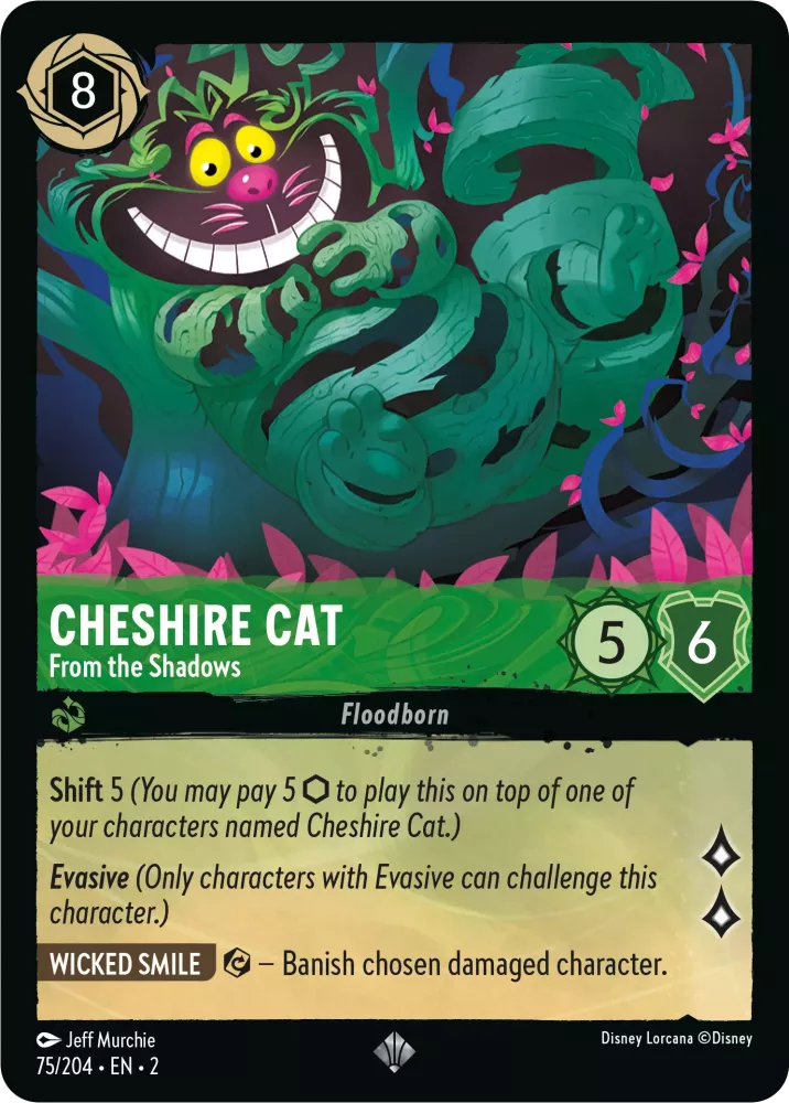 Lorcana Rise of the Floodborn 075/204 Cheshire Cat From the Shadows Foil