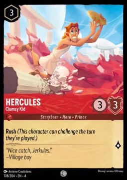Lorcana Ursula's Return 108/204 Hercules Clumsy Kid Foil